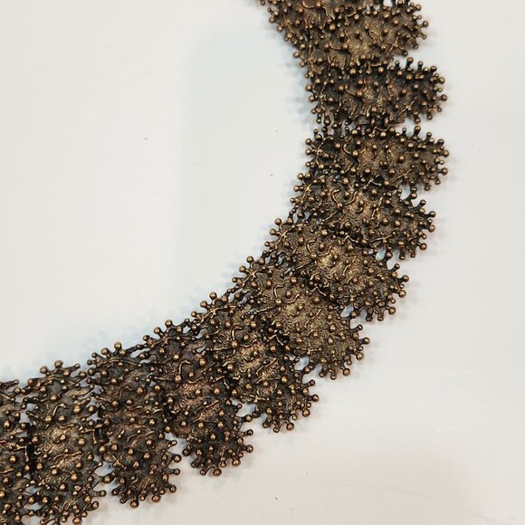 1960s Mid Cent. Finnish Modernist Brutalist Statement Belt Brass W/Bronze Finish - Picture 2 of 6